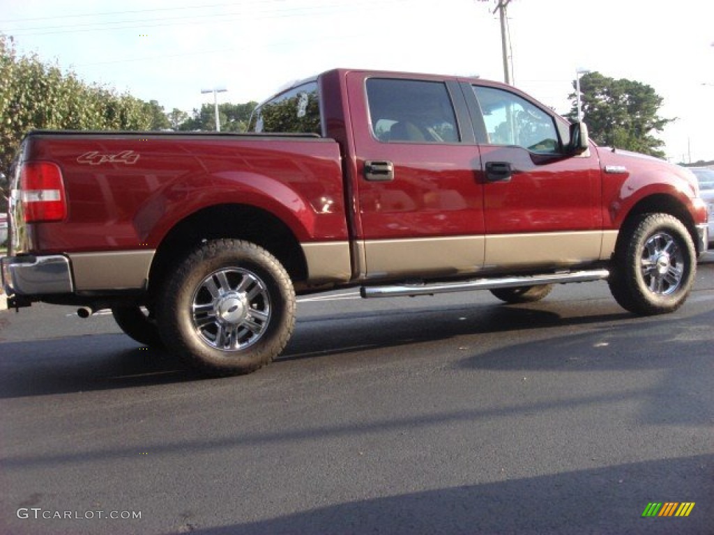 2006 F150 XLT SuperCrew 4x4 - Dark Toreador Red Metallic / Tan photo #3