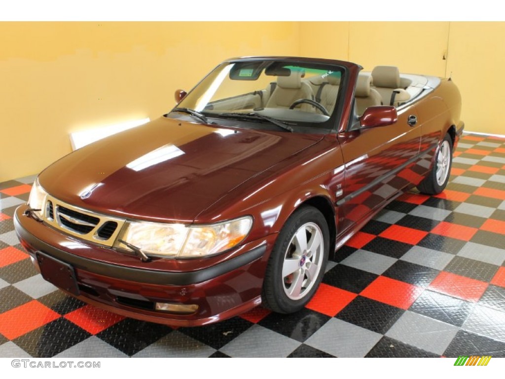 2003 9-3 SE Convertible - Merlot Red Metallic / Sand Beige photo #1