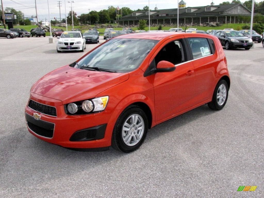 Inferno Orange Metallic 2012 Chevrolet Sonic LT Hatch Exterior Photo #54749082