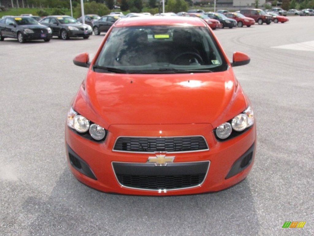 Inferno Orange Metallic 2012 Chevrolet Sonic LT Hatch Exterior Photo #54749109