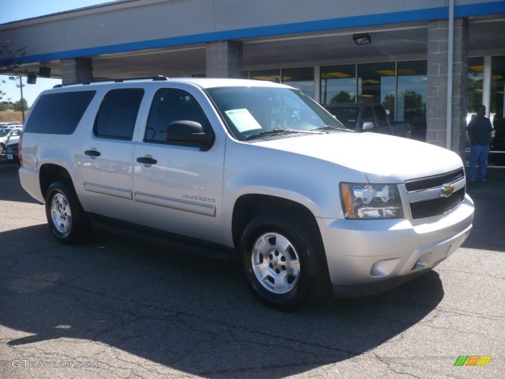 2010 Suburban LS 4x4 - Sheer Silver Metallic / Ebony photo #1