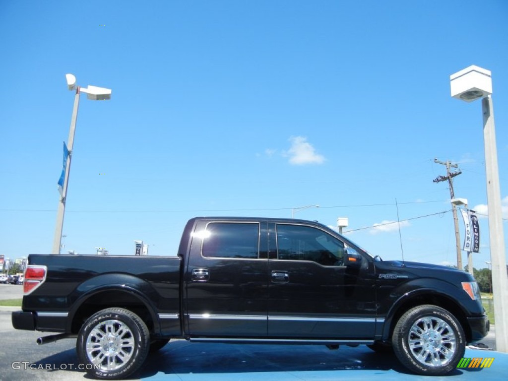 2010 F150 Platinum SuperCrew - Tuxedo Black / Sienna Brown Leather/Black photo #6