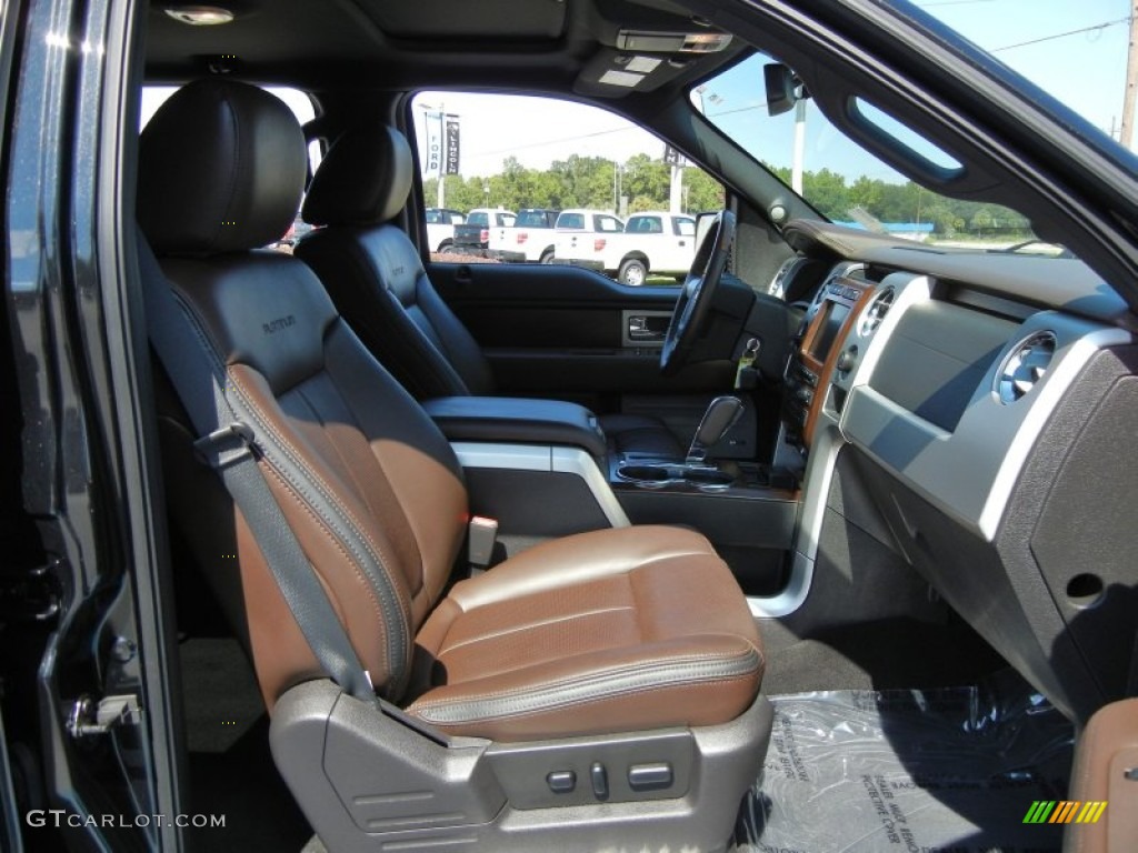 2010 F150 Platinum SuperCrew - Tuxedo Black / Sienna Brown Leather/Black photo #17