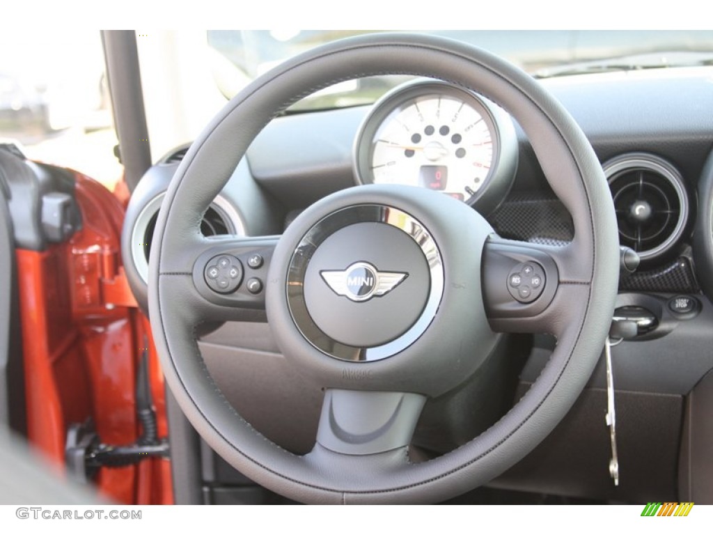 2012 Mini Cooper S Hardtop Carbon Black Steering Wheel Photo #54755607