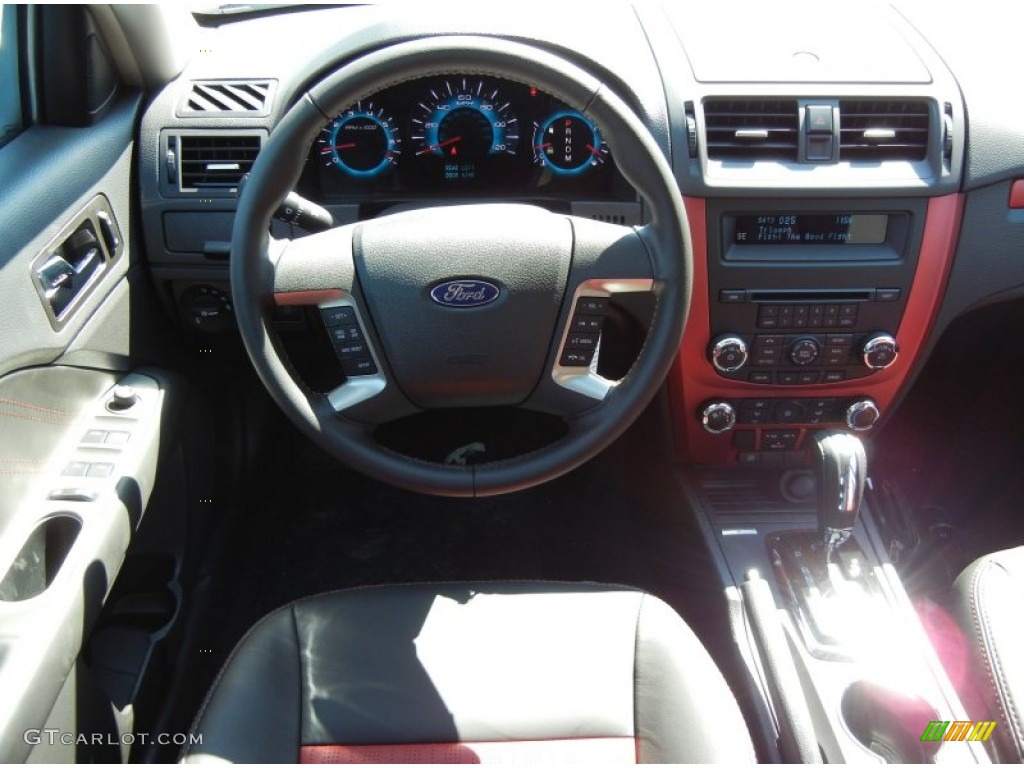 2012 Ford Fusion Sport Sport Red Dashboard Photo #54756930