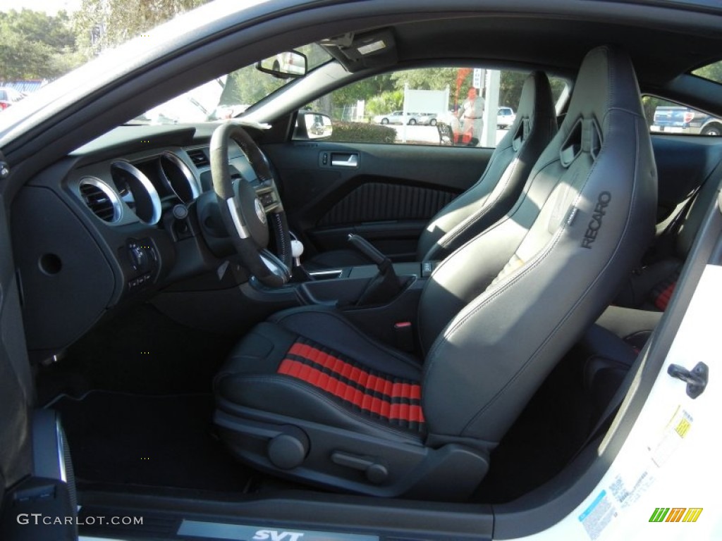 Charcoal Black/Red Recaro Sport Seats Interior 2012 Ford Mustang Shelby GT500 SVT Performance Package Coupe Photo #54757047