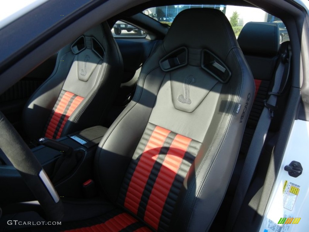 Charcoal Black/Red Recaro Sport Seats Interior 2012 Ford Mustang Shelby GT500 SVT Performance Package Coupe Photo #54757056