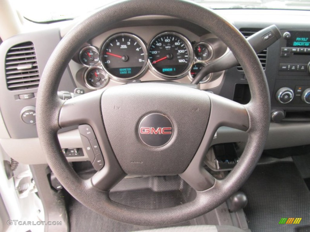 2009 GMC Sierra 3500HD Work Truck Crew Cab 4x4 Dually Dark Titanium Steering Wheel Photo #54758370