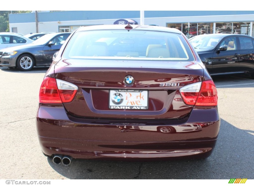 2008 3 Series 328i Sedan - Barbera Red Metallic / Beige photo #6