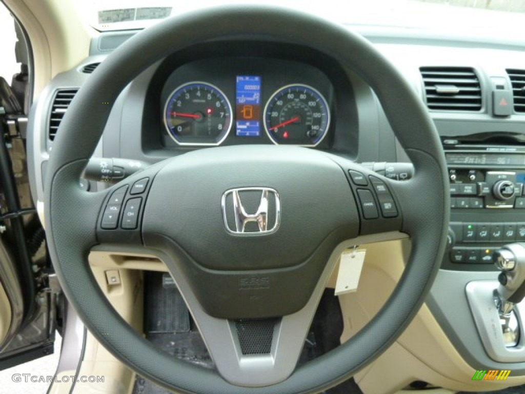 2011 Honda CR-V EX 4WD Ivory Steering Wheel Photo #54763541
