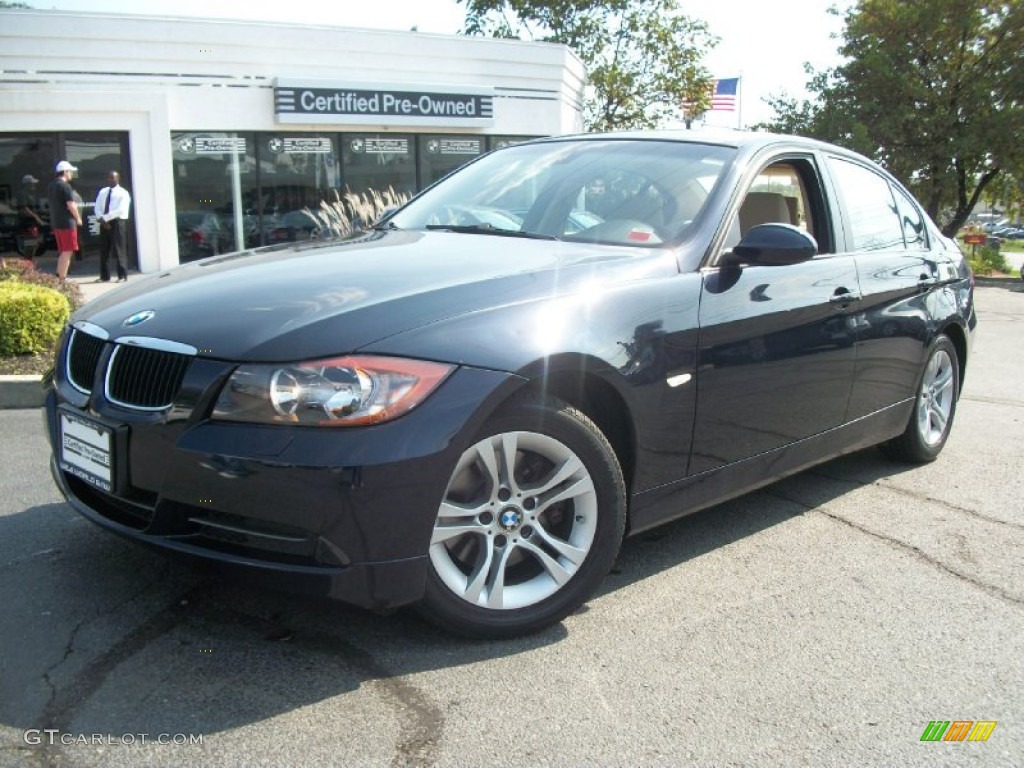2008 3 Series 328xi Sedan - Monaco Blue Metallic / Beige photo #1