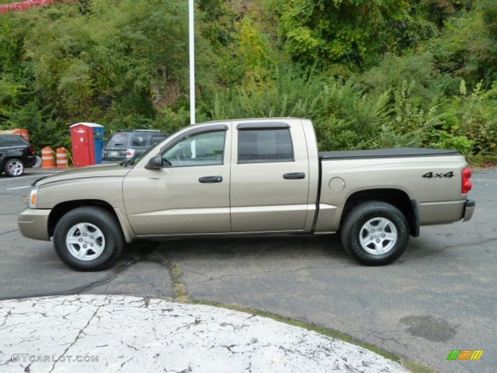 2007 Dakota SLT Quad Cab 4x4 - Light Khaki Metallic / Khaki photo #2