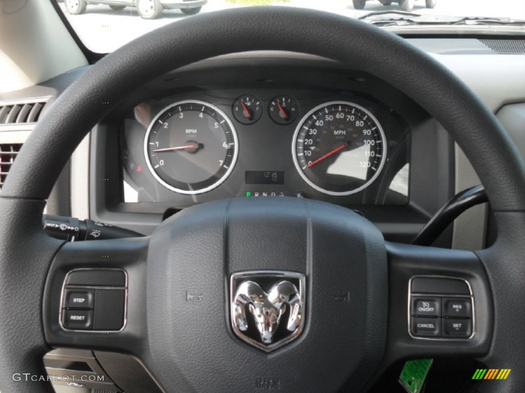 2012 Dodge Ram 1500 ST Quad Cab Dark Slate Gray/Medium Graystone Steering Wheel Photo #54764939