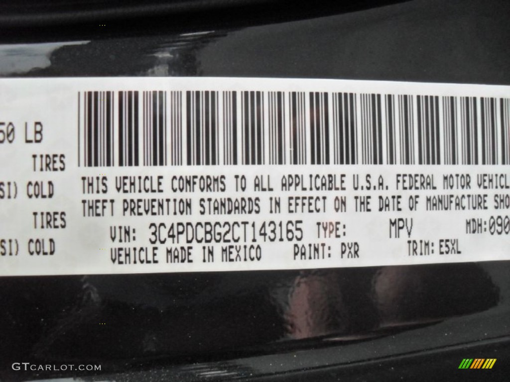 2012 Journey SXT - Brilliant Black Crystal Pearl / Black/Light Frost Beige photo #6