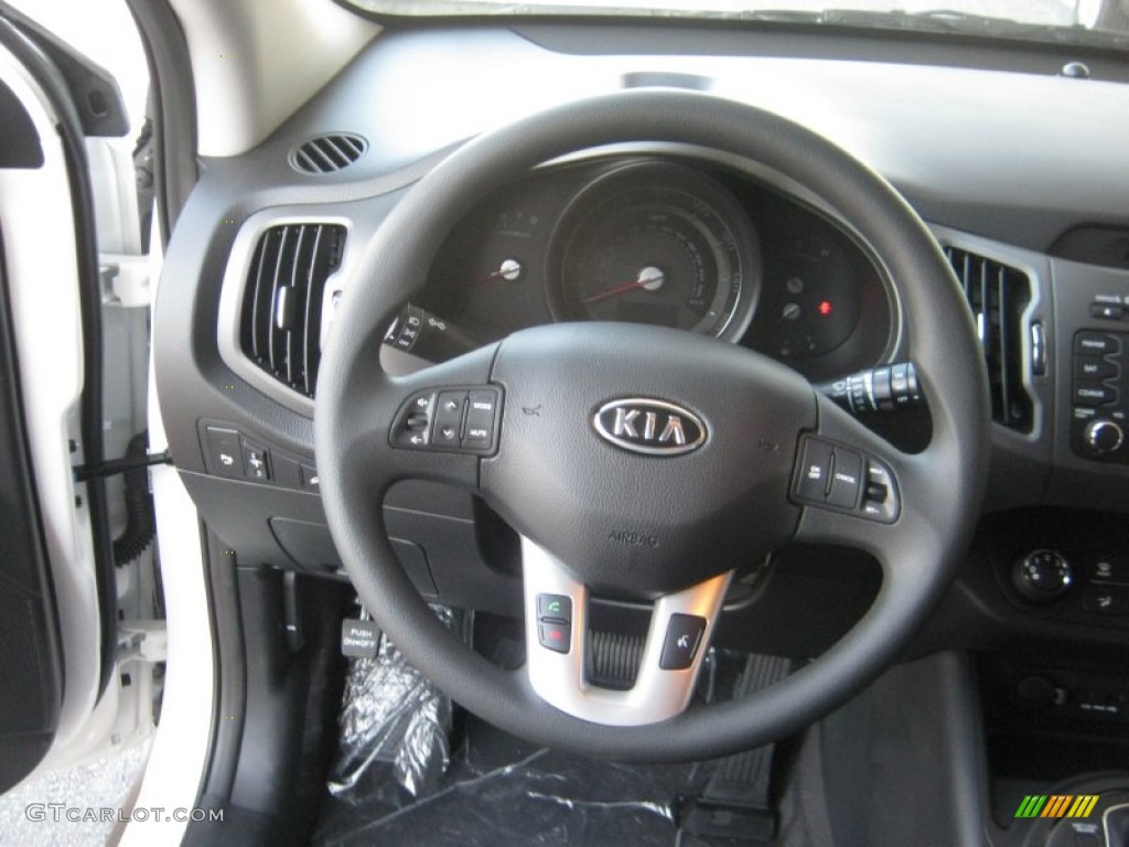 2012 Kia Sportage LX Black Steering Wheel Photo #54766620