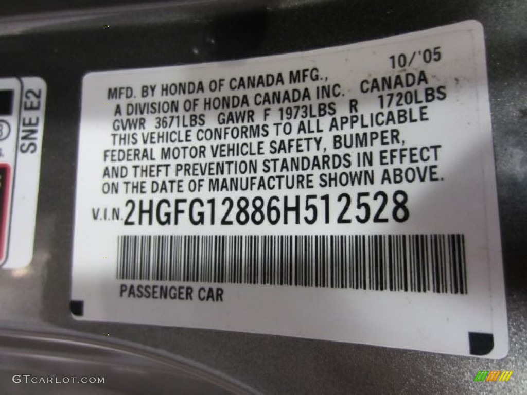 2006 Civic EX Coupe - Sparkle Gray Pearl / Gray photo #8
