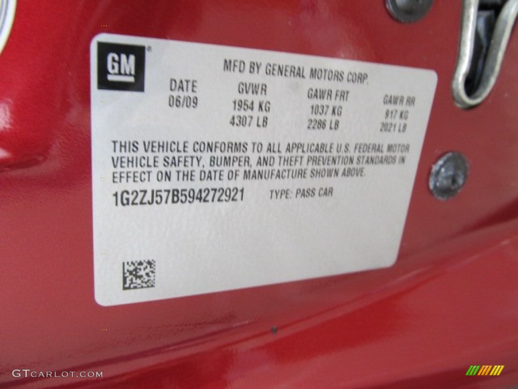 2009 G6 Sedan - Performance Red Metallic / Light Titanium photo #23