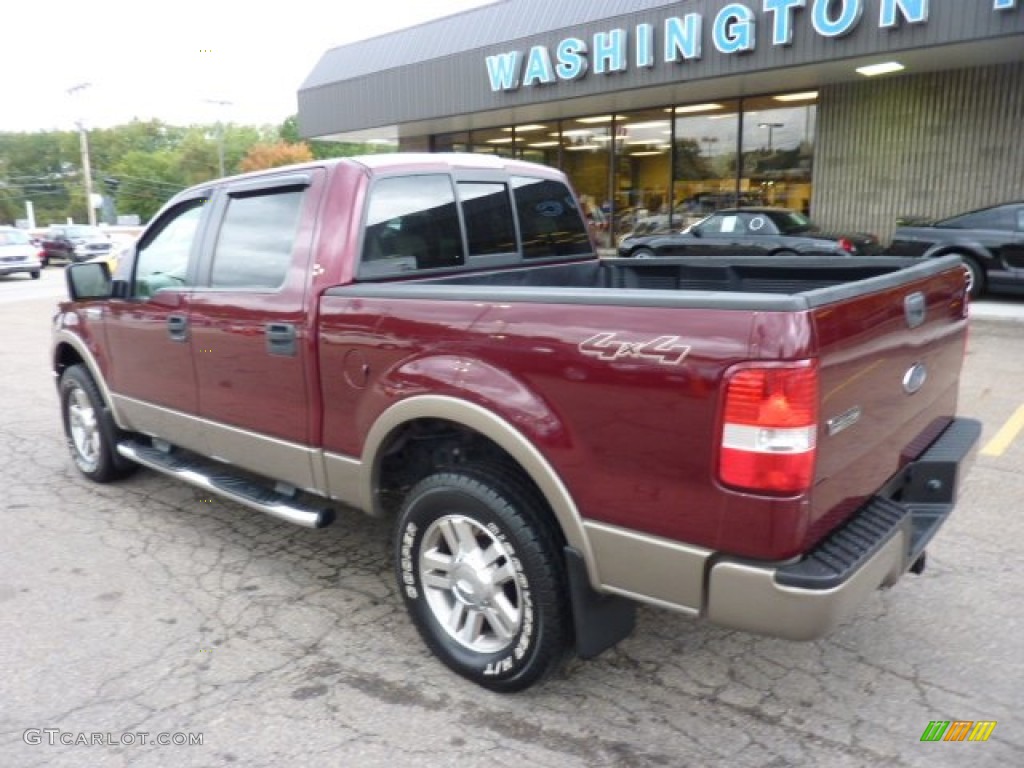 2006 F150 Lariat SuperCrew 4x4 - Dark Toreador Red Metallic / Tan photo #2