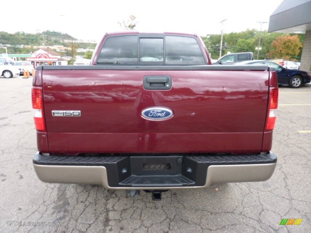 2006 F150 Lariat SuperCrew 4x4 - Dark Toreador Red Metallic / Tan photo #3