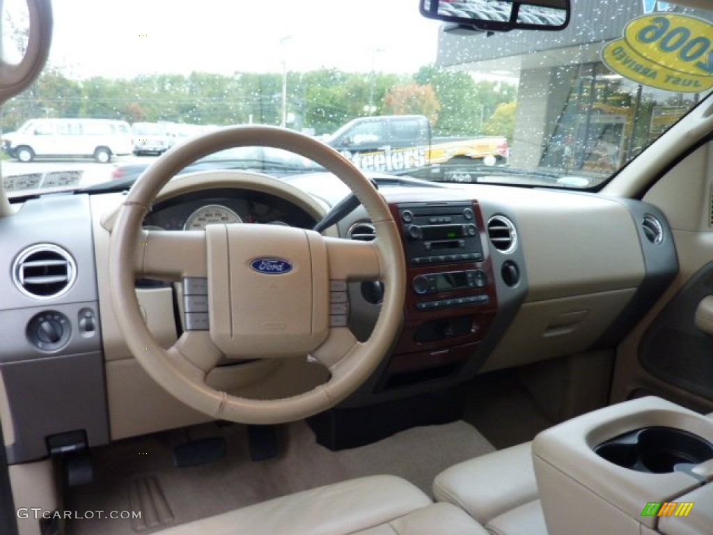 2006 F150 Lariat SuperCrew 4x4 - Dark Toreador Red Metallic / Tan photo #12