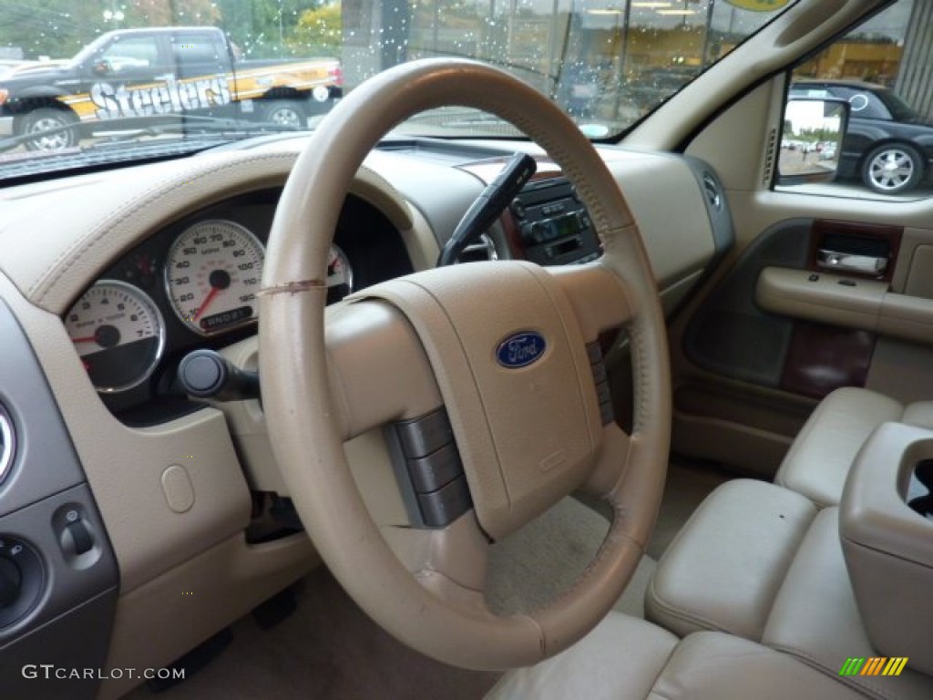 2006 F150 Lariat SuperCrew 4x4 - Dark Toreador Red Metallic / Tan photo #16