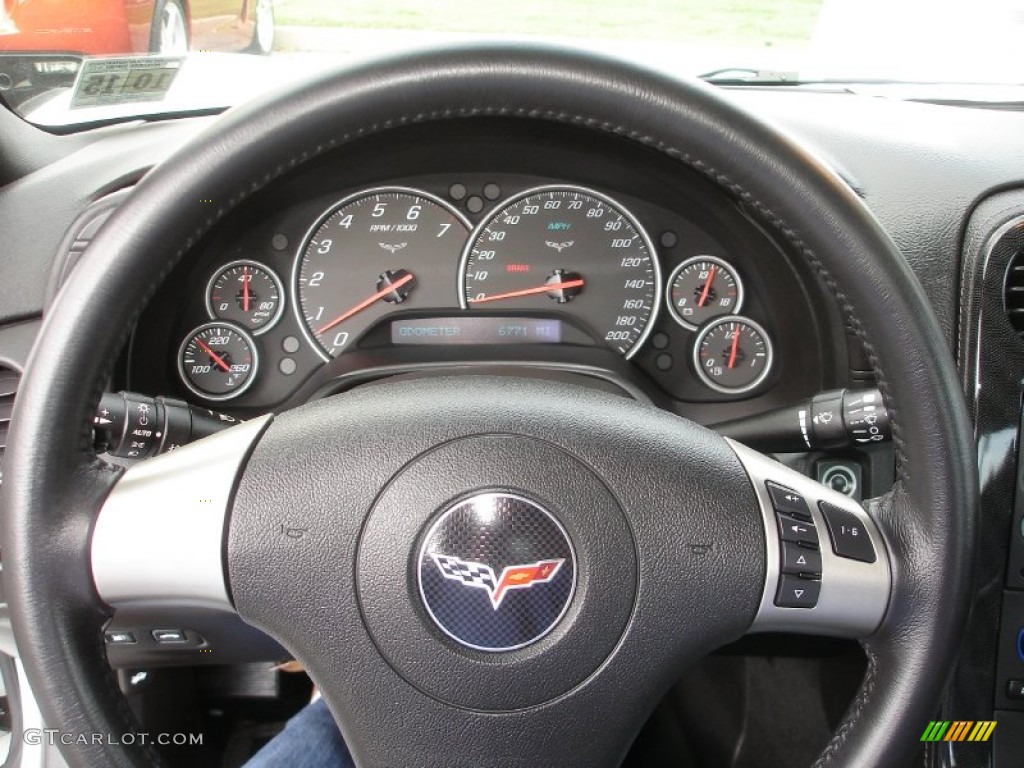 2010 Chevrolet Corvette Coupe Ebony Black Steering Wheel Photo #54772254