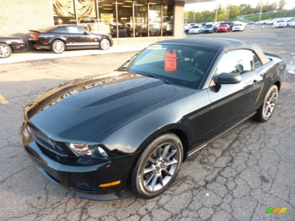 2011 Mustang V6 Premium Convertible - Ebony Black / Charcoal Black photo #8