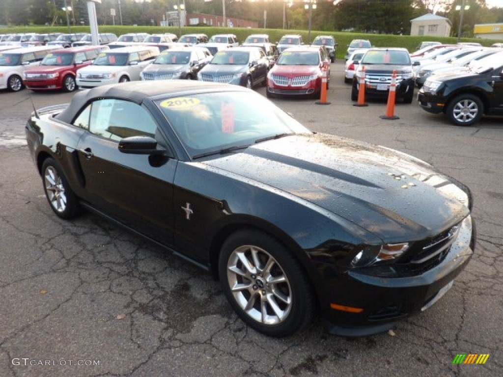 2011 Mustang V6 Premium Convertible - Ebony Black / Saddle photo #6