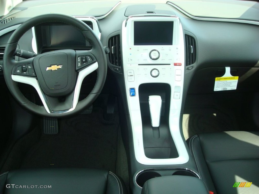 2012 Chevrolet Volt Hatchback Jet Black/Ceramic White Accents Dashboard Photo #54774045