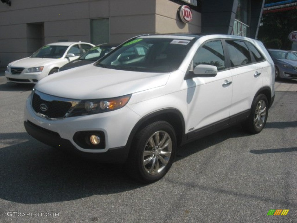 2011 Sorento EX V6 AWD - Snow White Pearl / Beige photo #2