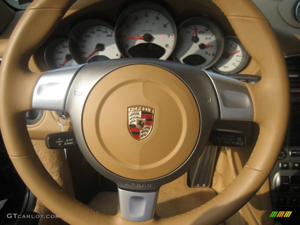 2007 Porsche 911 Carrera S Coupe Sand Beige Steering Wheel Photo #54780495