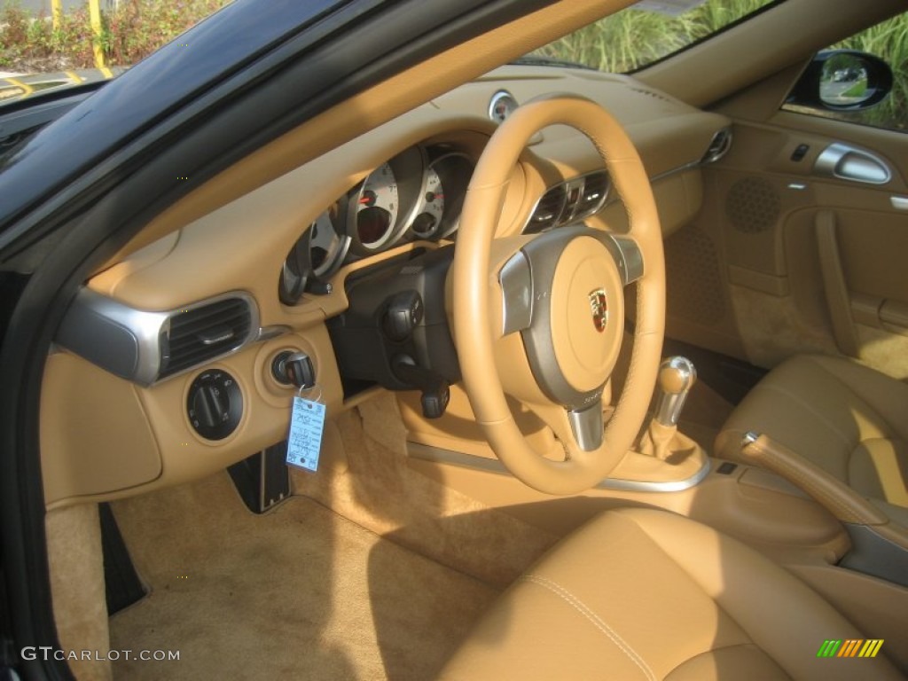 2007 Porsche 911 Carrera S Coupe Sand Beige Steering Wheel Photo #54780522