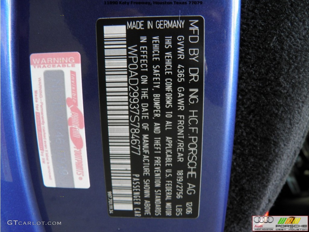 2007 911 Turbo Coupe - Cobalt Blue Metallic / Black photo #31