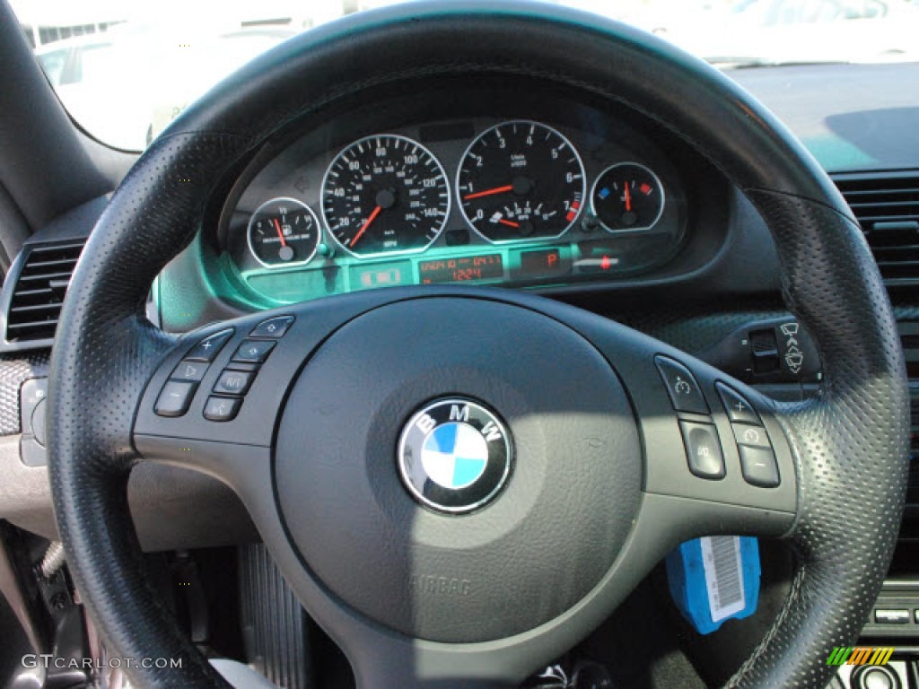 2006 BMW 3 Series 330i Coupe Black Steering Wheel Photo #54782268