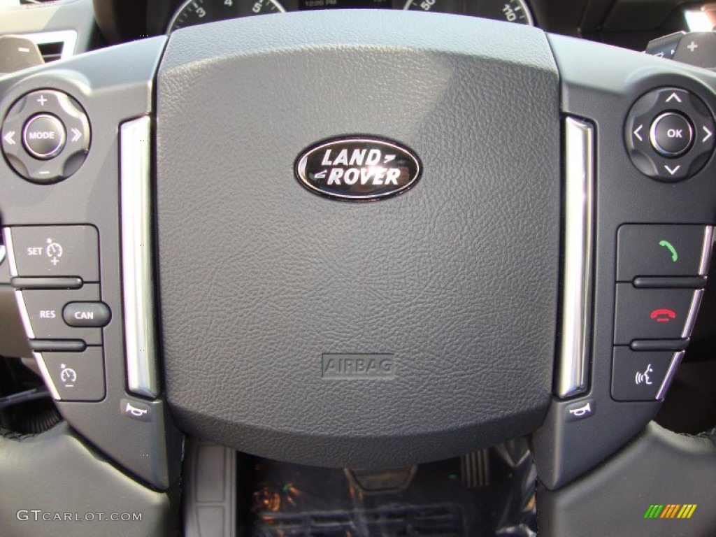 2012 Land Rover Range Rover Sport Supercharged Ebony Steering Wheel Photo #54783376