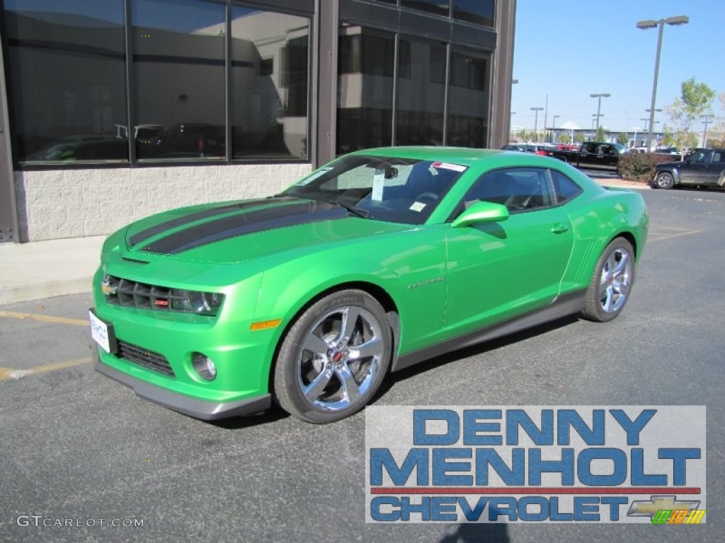 2011 Camaro SS/RS Coupe - Synergy Green Metallic / Black photo #1