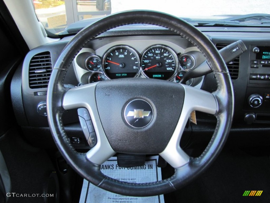 2008 Chevrolet Silverado 3500HD LT Extended Cab 4x4 Ebony Steering Wheel Photo #54784329