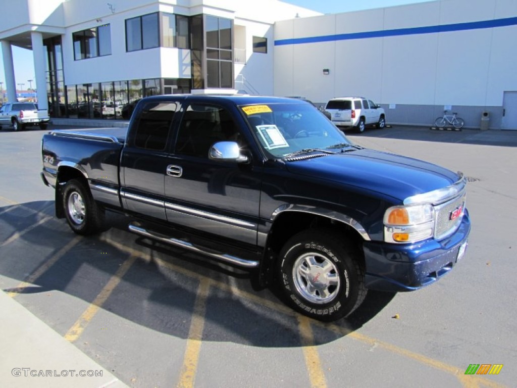 2002 Sierra 1500 SLE Extended Cab 4x4 - Indigo Blue Metallic / Graphite photo #25