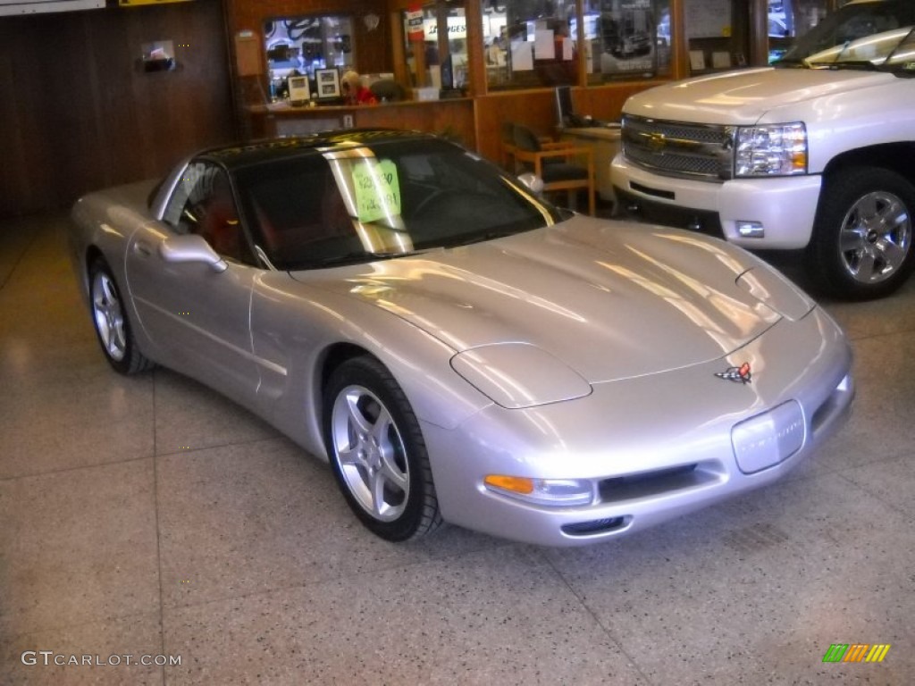 2004 Corvette Coupe - Machine Silver Metallic / Torch Red photo #1
