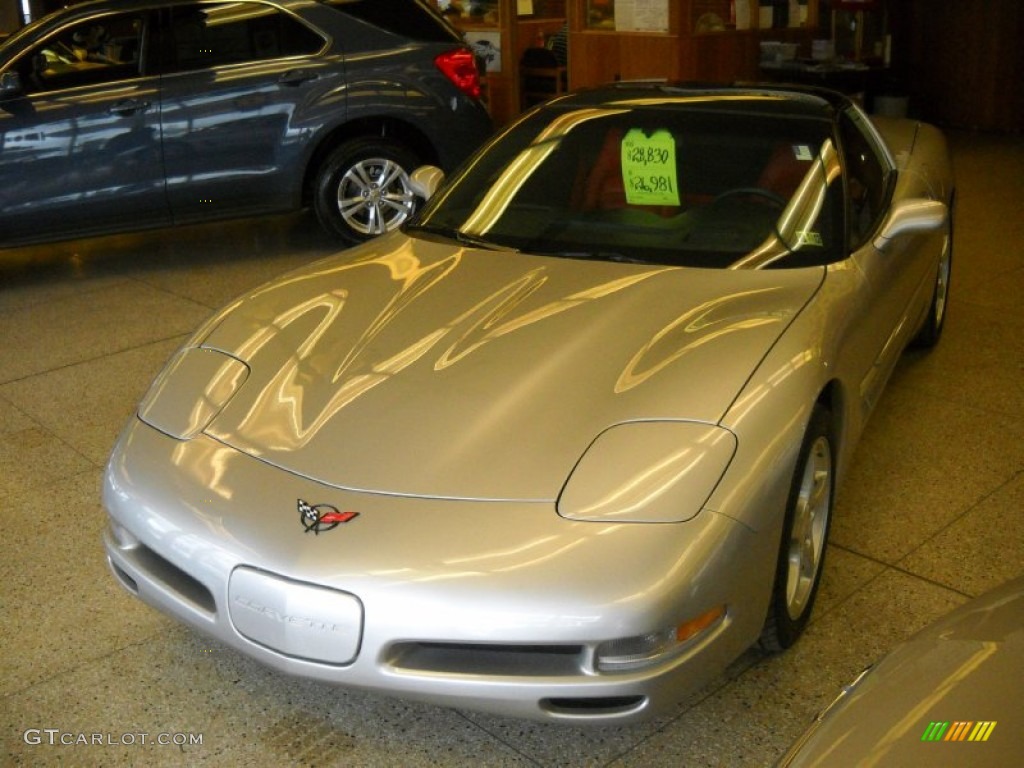 2004 Corvette Coupe - Machine Silver Metallic / Torch Red photo #7