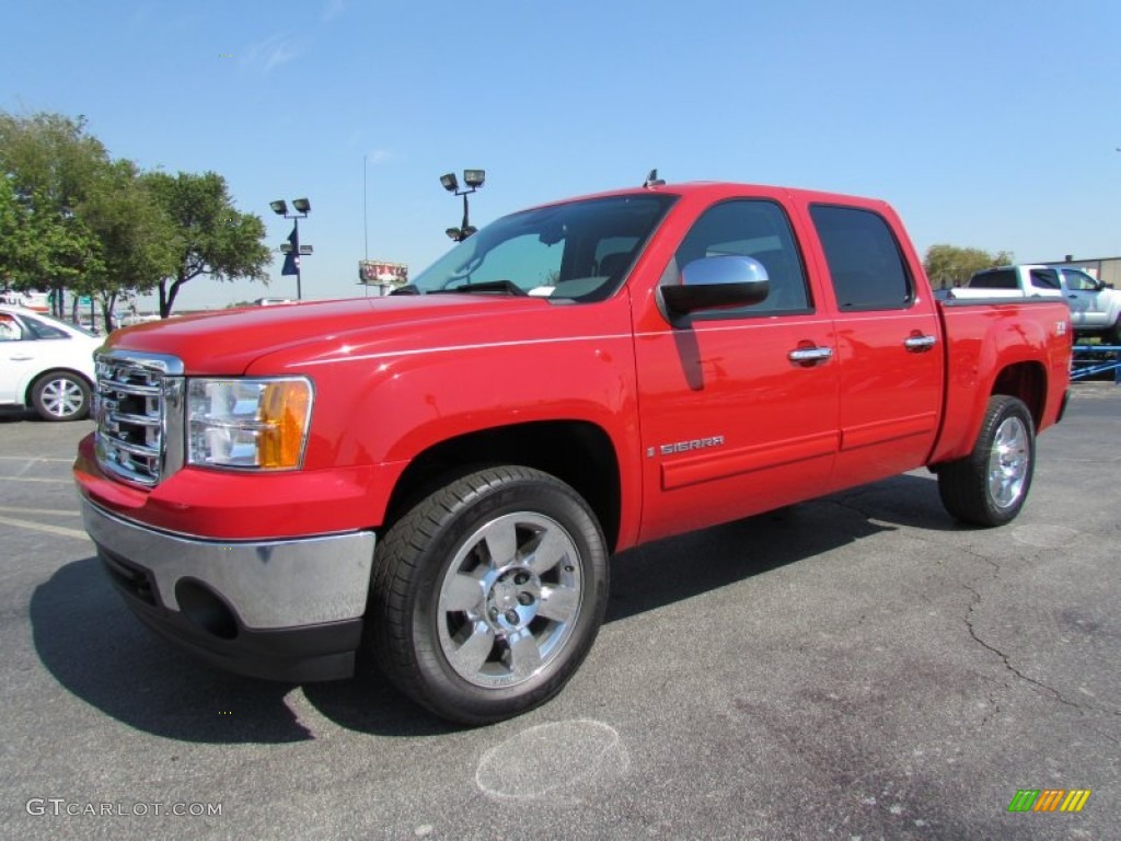 Fire Red 2007 GMC Sierra 1500 SLE Crew Cab 4x4 Exterior Photo #54787596