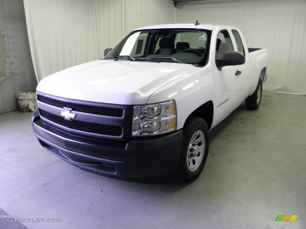 2008 Silverado 1500 Work Truck Extended Cab - Summit White / Dark Titanium photo #3