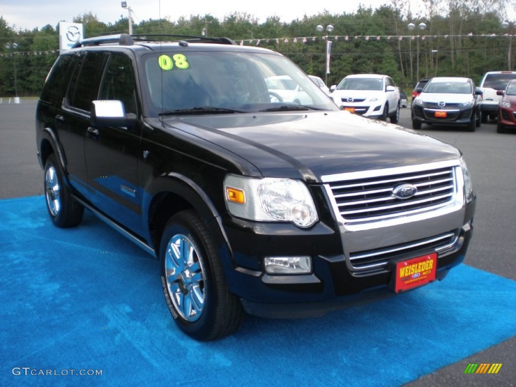 2008 Explorer Limited 4x4 - Black / Black photo #5