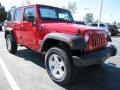 2012 Flame Red Jeep Wrangler Unlimited Sport S 4x4  photo #4