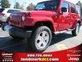 2012 Flame Red Jeep Wrangler Unlimited Sahara 4x4  photo #1