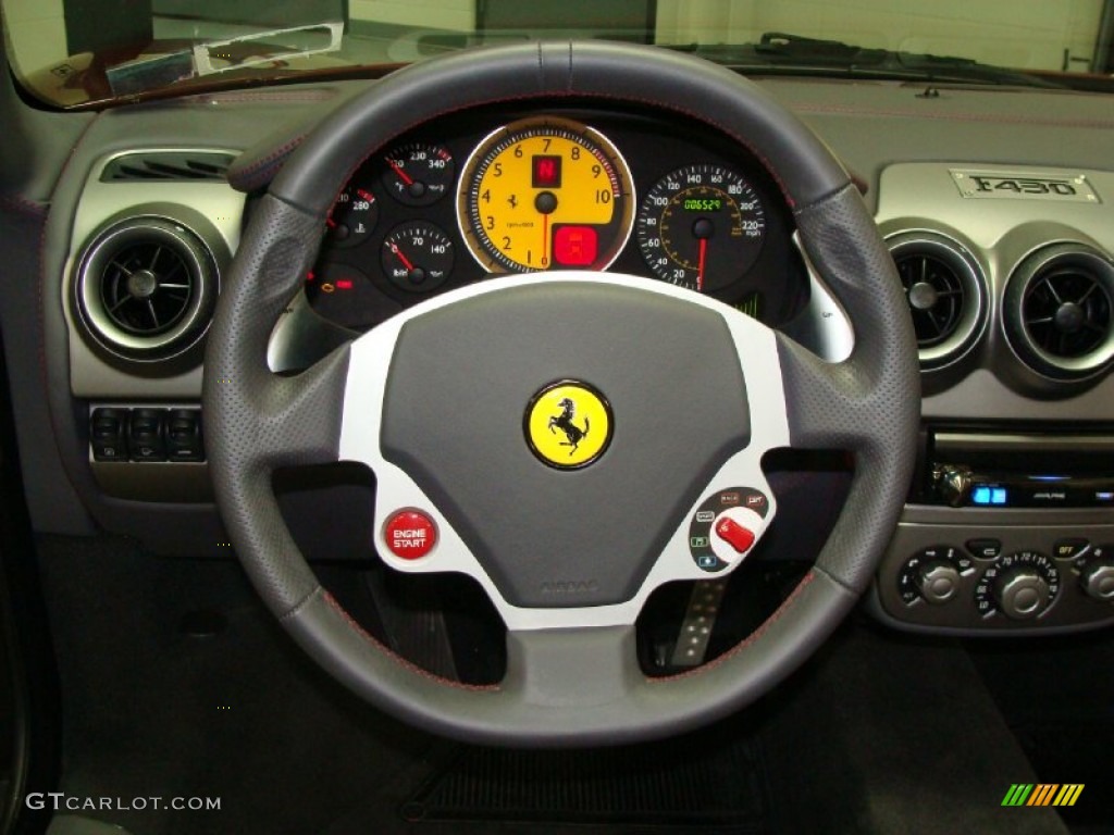 2007 Ferrari F430 Spider F1 Charcoal Steering Wheel Photo #54801331
