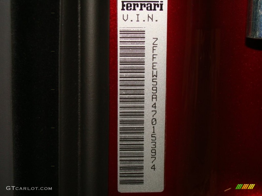 2007 Ferrari F430 Spider F1 Info Tag Photo #54801403