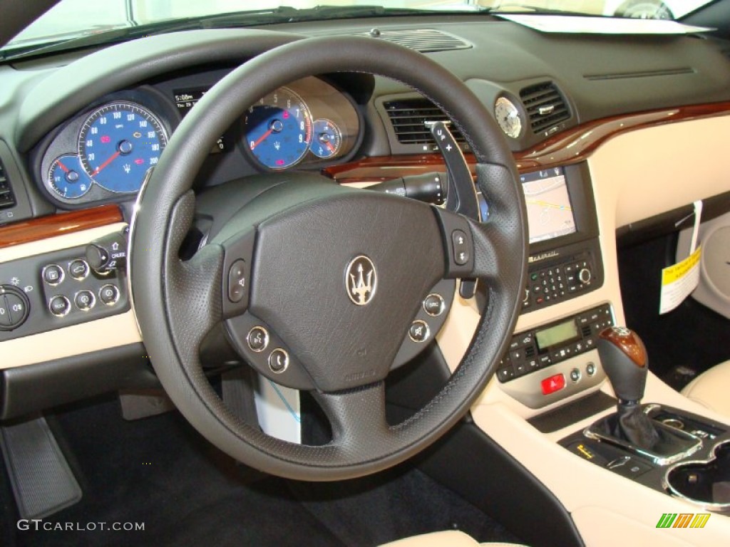 2012 Maserati GranTurismo Convertible GranCabrio Sabbia Steering Wheel Photo #54801632