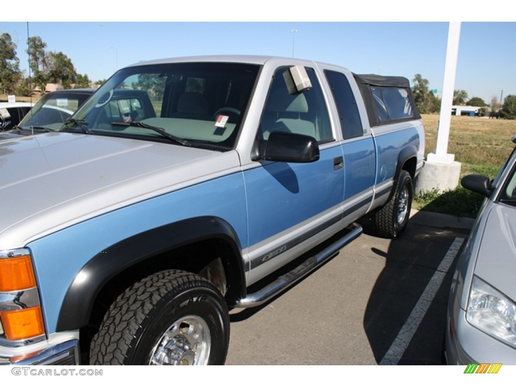 1996 C/K K1500 Extended Cab 4x4 - Light Stellar Blue Metallic / Gray photo #2