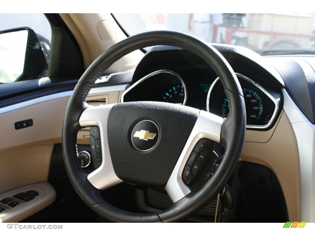 2009 Chevrolet Traverse LTZ AWD Cashmere/Ebony Steering Wheel Photo #54805963